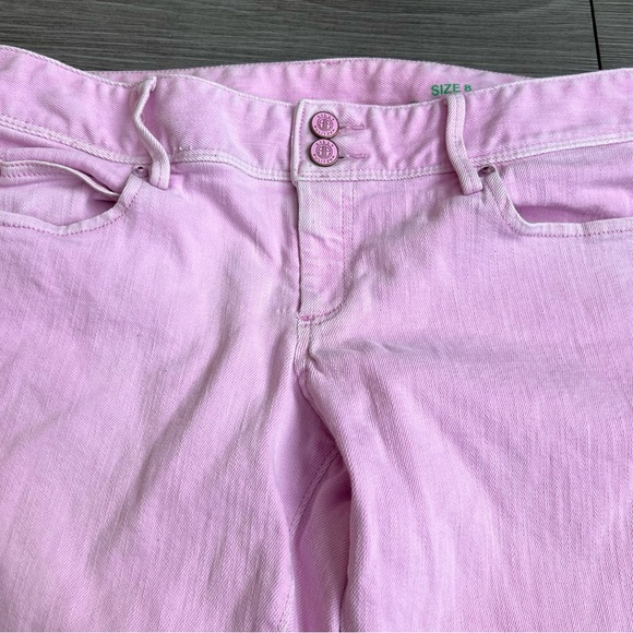 Lily Pulitzer Worth Straight Jeans in Light Pink Mid Rise Size 8 - Picture 4 of 8